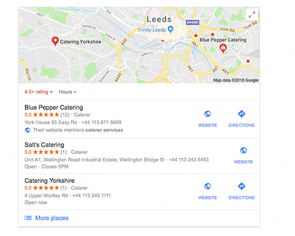 catering google my business